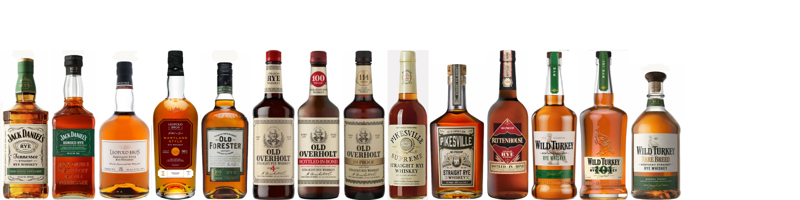 Detailed Maryland (style) Rye Whiskey Bottles