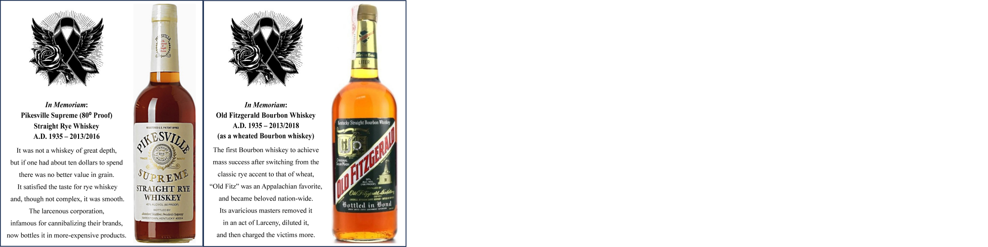 Whiskies in Memoriam